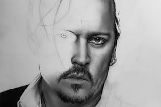 custom realistic pencil portrait from photo