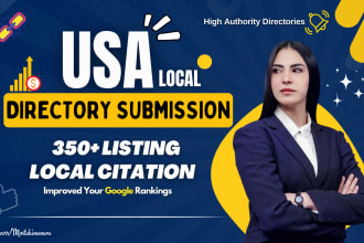 do 350 USA local citations and directory submissions for local SEO