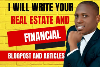 write your real estate and personal finance blog post