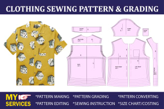 make a clothing sewing pattern and size grading