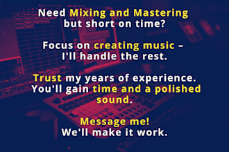 professionally mix and master your song in 24h