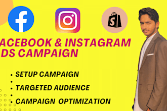 setup run facebook ads  instagram ads shopify ads campaign