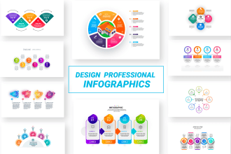 do professional infographic, roadmap, flowchart, and pie chart