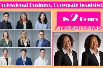 do headshot photo from any photo, professional bussiness man headshot