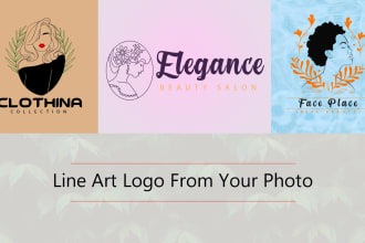 do modern line art logo from your photo