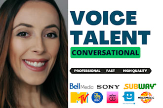 record a conversational, pro female voiceover in 24 hrs