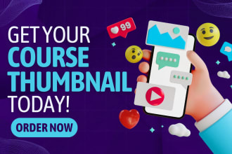 design amazing online course image, cover, thumbnail for udemy