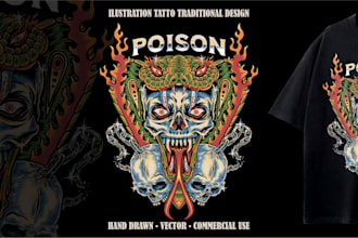 ilustration tatto traditional design