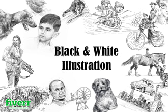 black and white illustration for you