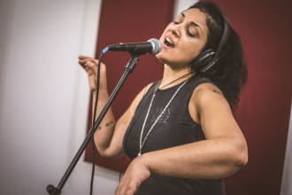 sing your jingle or intro in english, spanish or sanskrit