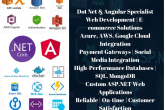 develop scalable and secure dot net core app integrated with azure and AWS