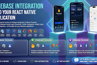 integrate firebase,admob,google map,push notification in your react native app