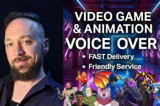 do deep american male voice over actor, video game or animation, villain monster