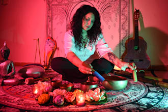 record singing bowls and steel tongue drums