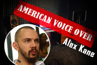 record a versatile american male voice over HQ