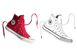 convert your image to line art vector, outline illustration