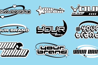 design y2k logo and type for your brand