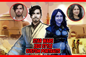 draw you as a star wars jedi mandalorian character