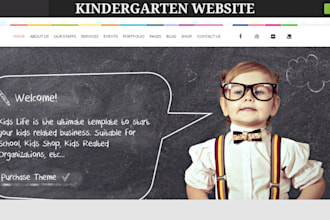 build kindergarten website, school website with enrollment form