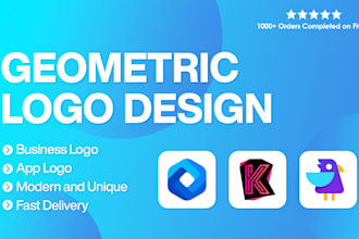 design a professional geometric logo design unique, minimalist, and modern
