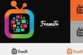 colorful tv logo vlog icons, tv blog, live stream