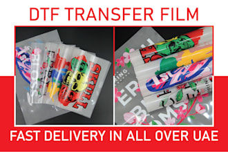 print custom dtf transfer film for tshirt and ship