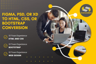design figma to HTML xd to HTML PSD to HTML pdf to HTML
