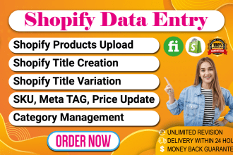 do shopify product listing and shopify data entry