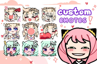 draw you cute chibi twitch emotes