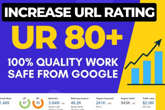 increase url rating ahref ur upto 80 plus with seo backlinks