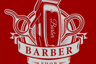 create high quality barber shop logo for your business