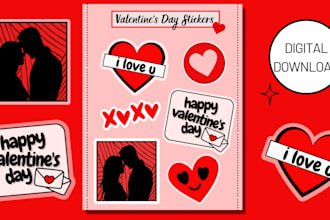 do printable digital lovely stickers for birthday gift