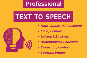 create a custom male female us UK british ai voice for your audio project