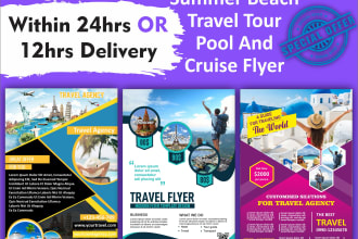 design awesome travel, summer, pool, beach, tour, party and cruise flyer