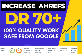 increase ahrefs domain rating DR 70 plus fast