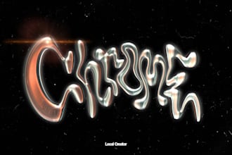 create a chrome and liquid fonts