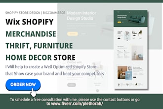 do merchandise, thrift, furniture, homemade, DIY product wix shopify store