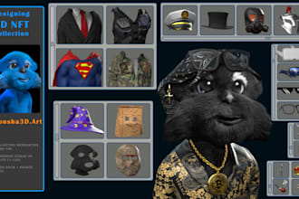 create a 3d character nft art model collection