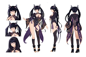 draw character design sheet in anime style