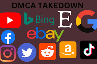 send a dmca notice to google, facebook, youtube, instagram, bing
