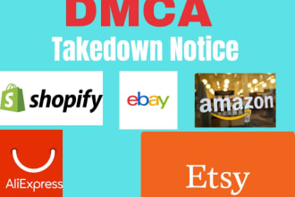 remove copyright listings from shopify etsy ebay amazon aliexpress walmart