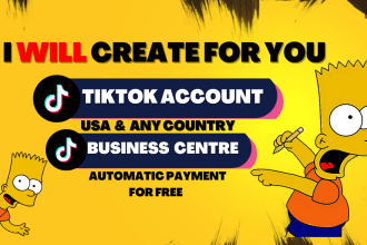 create usa tiktok account and tiktok ads setup tik tok manager, any countries
