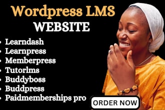 wordpress lms membership website with learndash, buddyboss,lifterlms  learnpress