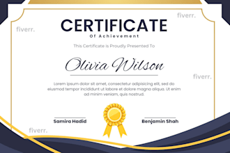 create professional certificate design or edit any certificate