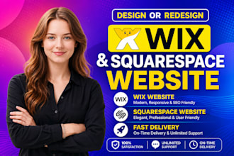 design and develop a wix or squarespace business website