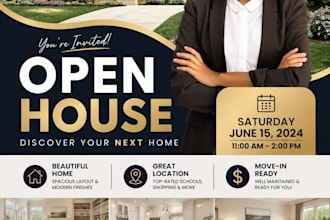 just sold and open house flyer design 12h
