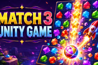 build a custom candy crush style match 3 game in unity