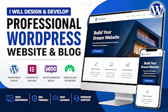 design a professional wordpress website and blog with elementor