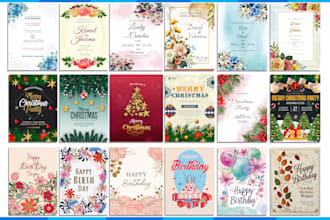 design christmas cards, wedding and birthday greeting cards