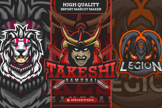 design mascot logo for sports, gaming, twitch, and esports